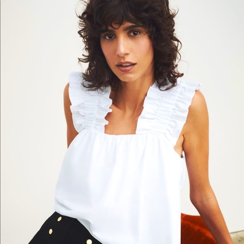 COPY - Zara poplin white top